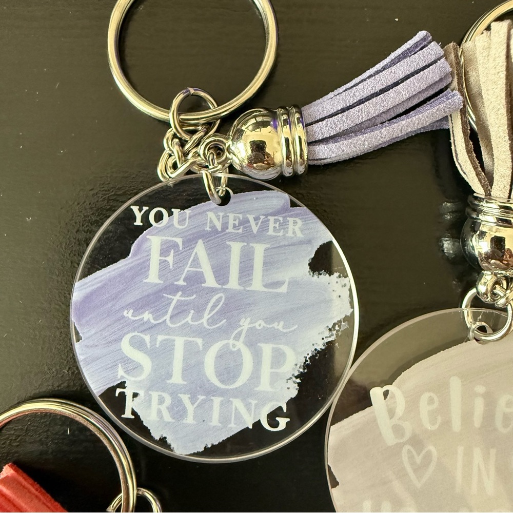 Inspirational Purple Keychain